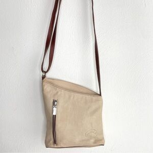 HEBELLA Made in Italy Asymmetrical Leather Crossbody Bag Purse Boho Minimalist